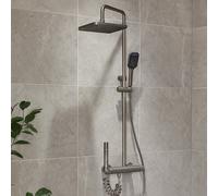 Colonna doccia termostatica 4 vie soffione doccetta rubinetto idroscopino grigio