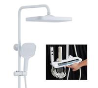 Colonna doccia termostatica moderna con luce ambientale a LED RSS0322 Piano Touch Doccia Set Rotondo/Quadrato Soffione Doccia a Pioggia Rubinetto Vasca da bagno 59A Costruzione in Rame completo