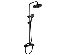 Colonna doccia termostatica regolabile, in acciaio inox, montaggio a parete, senza miscelatore o rubinetto, ideale per il bagno e design moderno