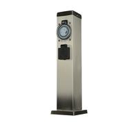 Colonna Energia Con Timer Presa Acciaio Inox Esterno Giardino Terrazza