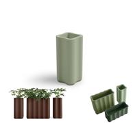Colonna Fioriera NEBULA in Polietilene è un set di vasi con curve sinuoso e forma ondulata Dimensioni 35x35xh 78 cm Colore Giada giada