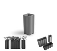 Colonna Fioriera NEBULA in Polietilene è un set di vasi con curve sinuoso e forma ondulata Dimensioni 35x35xh 78 cm Colore Ferro ferro