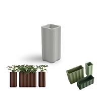 Colonna Fioriera NEBULA in Polietilene è un set di vasi con curve sinuoso e forma ondulata Dimensioni 35x35xh 78 cm Colore Argento argento