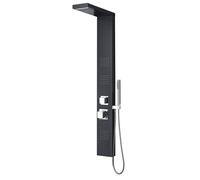 COLONNA IDROMASSAGGIO ALLUMINIO NERO CASCATA squadrata CASCATA 140X15 cm BAGNO