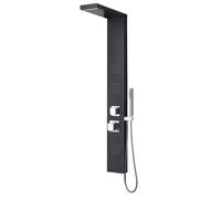 COLONNA IDROMASSAGGIO ALLUMINIO NERO CASCATA squadrata CASCATA 140X15 cm BAGNO