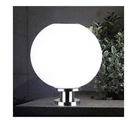 Colonna Luce Esterno Giardino Luce Solare A Testa Tonda A Sfera Rotonda in Acciaio Inossidabile for Esterni A LED Impermeabile for Testata A Colonna for Giardino Villa Pilastro Giardino (Color : Whit