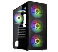 Colonna Midi Kolink Observatory HF In Mesh Nera Con 2 Ventole LED Incorporate