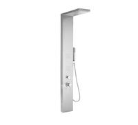 COLONNA PANNELLO DOCCIA IDROMASSAGGIO ACCIAIO INOX SATIN MURO BAGNO DESIGN