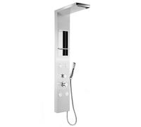 COLONNA PANNELLO DOCCIA IDROMASSAGGIO ACCIAIO INOX SATINATO A MURO BAGNO CITY