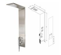 COLONNA PANNELLO DOCCIA METAFORM TREND SPAZZOLATO IDROMASSAGGIO E CASCATA H110