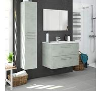 Colonna pensile mobile bagno sospeso mobili in legno cemento arredo 30x25x150H