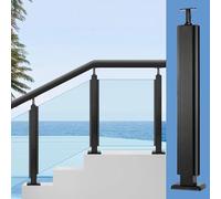 Colonna per balaustra quadrata in vetro ad alte prestazioni in acciaio inossidabile 304 in alluminio 85 cm (33,5 pollici) per ringhiera per scale Mid Post per un forte supporto
