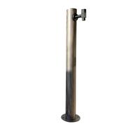 Colonna per giardino da esterno, Colonna d'acqua da giardino verticale in acciaio inossidabile 304 con rubinetto e portagomma in nero, grigio(Gray 7)