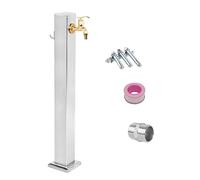 Colonna per giardino da esterno, Colonna d'acqua da giardino verticale in acciaio inossidabile 304 con rubinetto argento 60-80 cm(Silver C,80cm/31.5in)