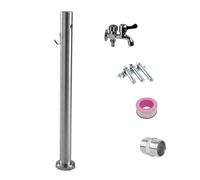 Colonna per giardino da esterno, Colonna d'acqua da giardino verticale in acciaio inossidabile 304 con rubinetto argento 60-80 cm(Silver a,80cm/31.5in)