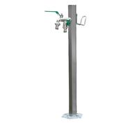 Colonna per giardino da esterno, Lavaggio for irrigazione a doppio rubinetto verticale con colonna d'acqua da giardino in acciaio inossidabile(86X17cm)