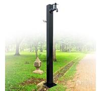 Colonna per giardino da esterno, Rubinetto a colonna for esterni in acciaio inossidabile da 95 cm con stili multipli di gancio for tubo flessibile(D,Square)