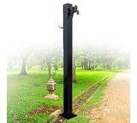 Colonna per giardino da esterno, Rubinetto a colonna for esterni in acciaio inossidabile da 95 cm con stili multipli di gancio for tubo flessibile(C,Square)