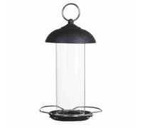 Colonna Per Mangime Nera 20Cm Acciaio Casa Per Uccelli Nido Terrazza TOP