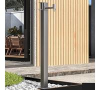 Colonna per rubinetto da esterno in acciaio inossidabile 304 con pistola a spruzzo resistente al gelo, 58,4 cm, resistente alle intemperie, soluzione per irrigazione e pulizia per giardino e patio