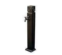 Colonna per rubinetto da esterno in acciaio inox, 100 cm, supporto per tubo da giardino con pistola a spruzzo, fontana decorativa per acqua resistente, finitura nera per prato e giardino