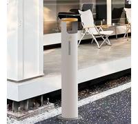 Colonna Posacenere, Posacenere Da Terra, Da Esterni Con Gettacarte, Da Pavimento Con Griglia In Acciaio, Tubolare Portacenere Da, Ideale Per Esercizi Commerciali(White)