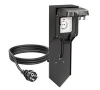 Colonna POXO con picchetto di terra e cavo da 2 m per uso esterno IP65 nero