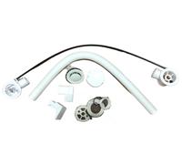 COLONNA SCARICO VASCA BIANCO IN POLIPROPILENE CON TUBO CORRUGATO FLESSIBILE 70CM