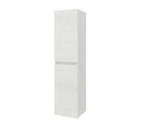 Colonna sospesa arredo Bagno Legno MDF, Altezza 136 cm, Ante reversibili, Ripiani Interni in Vetro (Bianco Venato)