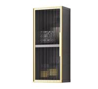 Colonna Sospesa Bagno Alluminio Senza Fori con Ante Mobile Bagno Salvaspazio Apertura e Chiusura Fluide Chiuso con Maniglie Adatto per Soggiorno(D,25 * 12 * 60cm)