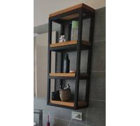 Colonna sospesa in ferro e legno massello di larice cm 35 x 20 x 80 H