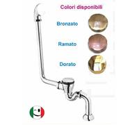 COLONNA VASCA ESTERNA A VISTA "CLICK CLACK" IN OTTONE CON SIFONE - VARI COLORI