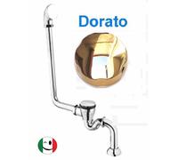 COLONNA VASCA ESTERNA A VISTA "CLICK CLACK" OTTONE CON SIFONE - BAGNO ORO 24KT