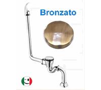 COLONNA VASCA ESTERNA A VISTA "CLICK CLACK" OTTONE CON SIFONE - BRONZATO BRONZO