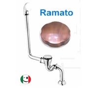 COLONNA VASCA ESTERNA A VISTA "CLICK CLACK" OTTONE CON SIFONE - RAMATO - RAME