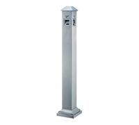 Colonna verticale in piedi per ceneri Area fumatori Cestino per rifiuti in acciaio inox Collezione di mozziconi per sigarette, porta mozziconi per sigarette da esterno (argento)