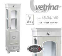 COLONNA VETRINA VETRINETTA MOBILE SHABBY CHIC BIANCA DECO ROSE ROSA 1604534cm
