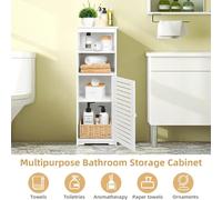 Colonna WC impermeabile con 1 anta e 2 vani aperti, 24 x 20 x 75 cm, mobiletto portaoggetti a 4 ripiani per bagno, ripiano multifunzionale per cucina, corridoio, ingresso e camera da letto Nel comples