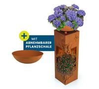 Colonne decorative Metallo Ciotola Piante Fiori Illuminazione LED Farfalla 72cm [EEK: no]