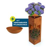Colonne decorative Metallo Ciotola Piante Fiori Illuminazione LED Farfalla 72cm [EEK: None]