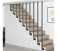 Colonne di balaustre montate lateralmente, Pali in Ferro battuto a Forma di L, ringhiere per Scale Antiscivolo, corrimano in Metallo Nero per Ville, Loft e Decorazioni (50 cm/20 Pollici)