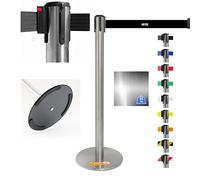 COLONNINA ACCIAIO A NASTRO TENDINASTRO FETTUCCIA TENDILINEA BASE ANTI INCIAMPO - Nero