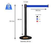 COLONNINA COLONNA NERA SEGNA PERCORSO PALINA PALETTO METALLO SEPARA CODA 5 METRI
