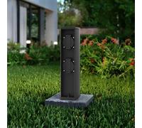Colonnina con Prese elettriche da Giardino 30cm IP54 Alluminio - Nera