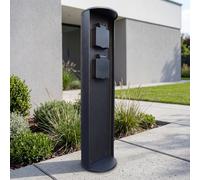 Colonnina con Prese Giardino Alluminio IP44 2 Casella 3500W Piccolo 40 CM