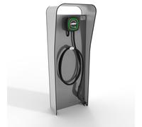 Colonnina Copertura per Stazioni di Carica Auto Elettriche 47x131x31 cm in Alluminio Wallbox Stand Bianco/Silver