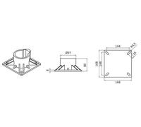 Colonnina light 30 cm base lucida - 1 PZ Osculati - 48.660.01 - 4866001