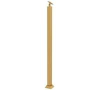 Colonnina per Balaustre, Mandrini Regolabili per Ringhiere in Metallo, con Connettore E Scarpa, Kit Mandrino per Scale di Sicurezza Quadrato, Ringhiera per Scale in Ferro H, Gold, 85cm(33 1/2")