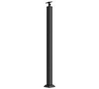 Colonnina per Balaustre, Mandrini Regolabili per Ringhiere in Metallo, con Connettore E Scarpa, Kit Mandrino per Scale di Sicurezza Quadrato, Ringhiera per Scale in Ferro H, Black, 90cm(35 3/8")