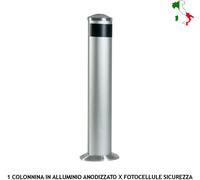 COLONNINA PER CANCELLO CORPO IN ALLUMINIO ESTRUSO ANODIZZATO CON PARAPIOGGIA